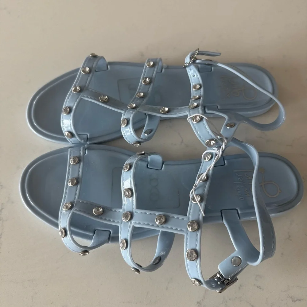 New Olivia Miller Girls blue sandals with rhinestones Size: 5